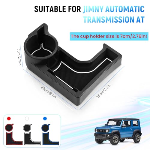 STHIRA® Center Console Organizer 2.76'' Cup Holder with Anti-Slip Pads for Suzuki Jimny 2019 2020 2021 2022 2023 2024 2025 JB64W JB74W AT Models Durable Gap Filler Non-Slip Car Cup Holder Mat - Image 2
