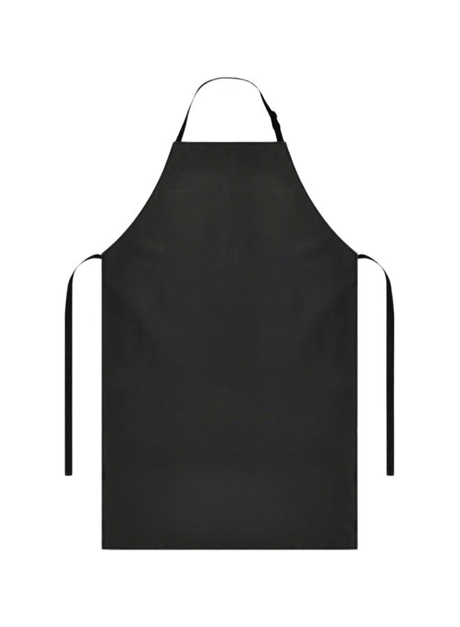 uvbws 43 inch waterproof rubber vinyl black slaughter apron, extra long adjustable laboratory apron with straps, used for dishwashing, cooking, gardening, pet grooming - Image 1