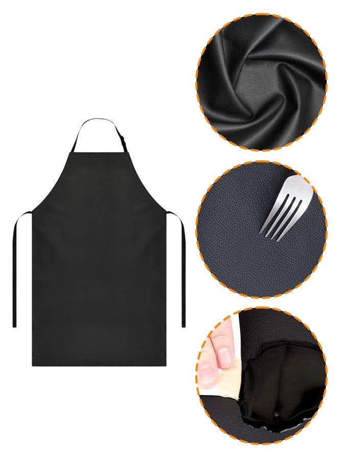 uvbws 43 inch waterproof rubber vinyl black slaughter apron, extra long adjustable laboratory apron with straps, used for dishwashing, cooking, gardening, pet grooming - Image 5