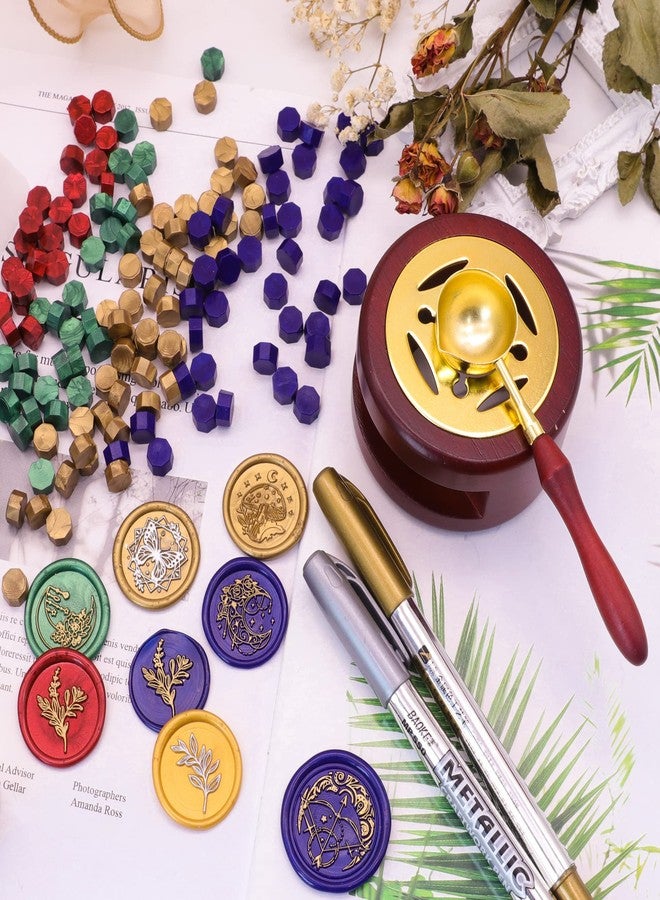 SWANGSA Sealing Wax Kit, 1450pcs Sealing Wax Beads Metallic Red, Wax Seal Warmer, Wax Spoon, Gold Wax Seal Pen and Tealight Candles for Wax Stamp Letter Sealing - Image 4