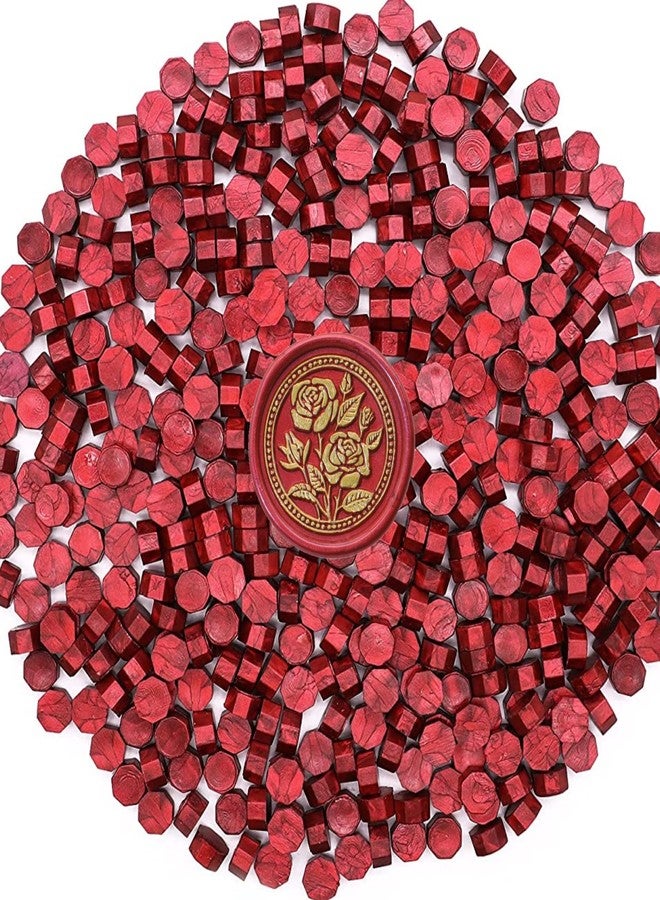 SWANGSA Sealing Wax Kit, 1450pcs Sealing Wax Beads Metallic Red, Wax Seal Warmer, Wax Spoon, Gold Wax Seal Pen and Tealight Candles for Wax Stamp Letter Sealing - Image 2