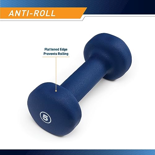 Marcy Neoprene Dumbbell, Single Piece, 5-lb, Indigo Blue - Image 3