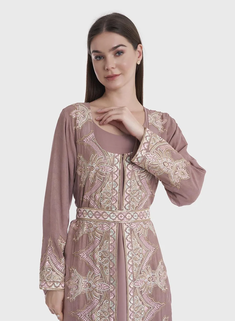 Kashkha  Solid Jacket Style Jalabiya for Women | Best Price UAE