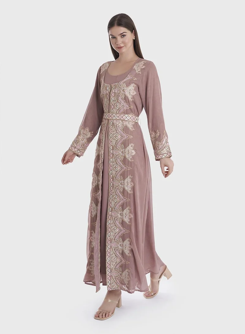 Kashkha  Solid Jacket Style Jalabiya for Women | Best Price UAE