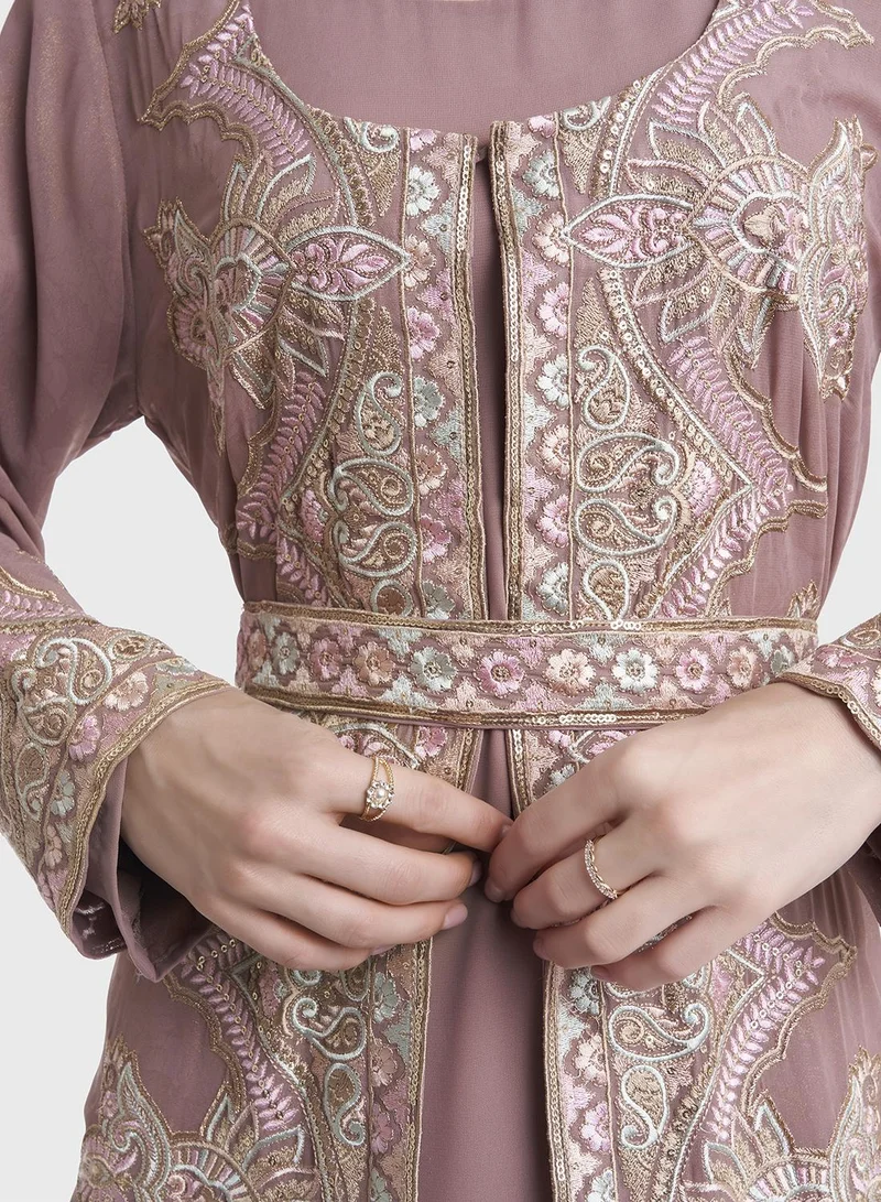 Kashkha  Solid Jacket Style Jalabiya for Women | Best Price UAE