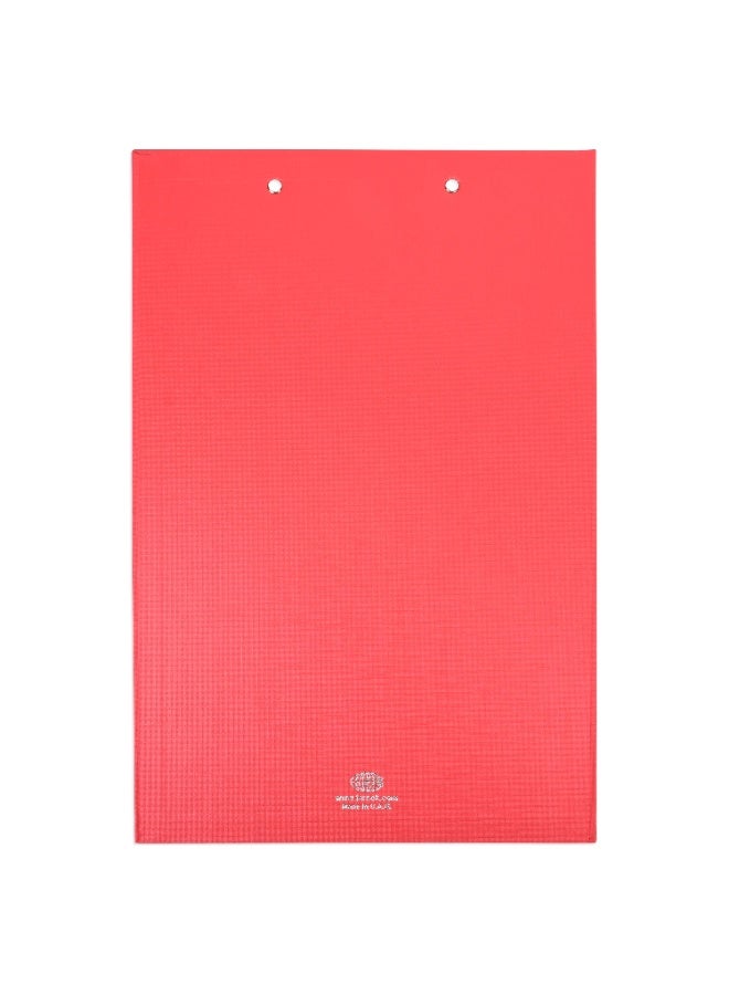 FIS PP Colored Clipboard with 12cm Checkered Wire Clip, Foolscap Size(210x330mm), Red Color-FSCBPPWCFSRE - Image 3