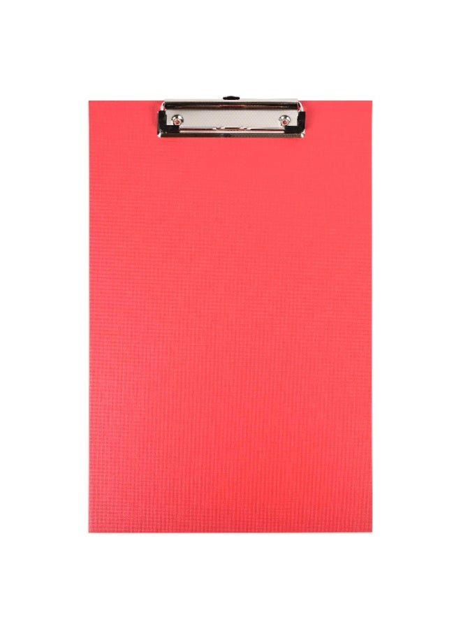 FIS PP Colored Clipboard with 12cm Checkered Wire Clip, Foolscap Size(210x330mm), Red Color-FSCBPPWCFSRE - Image 2