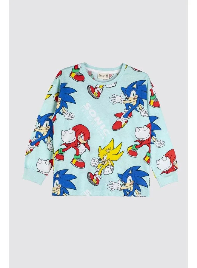 Zuzunga The Hedgehog Super Sonic Design 100% Cotton Children's Pajama Set.