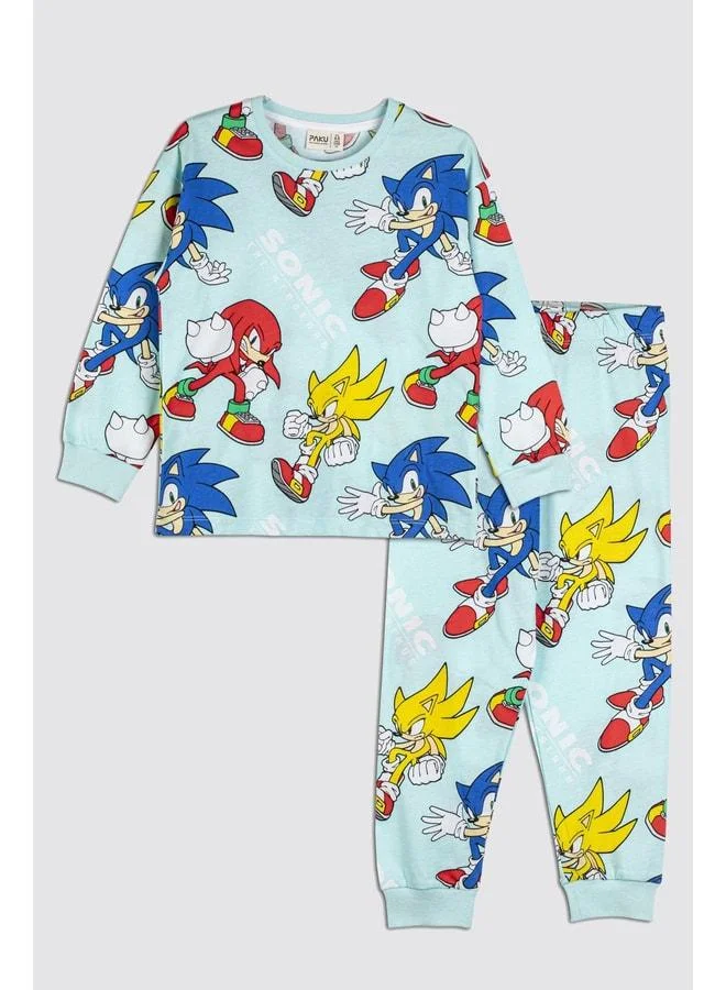 Zuzunga The Hedgehog Super Sonic Design 100% Cotton Children's Pajama Set.
