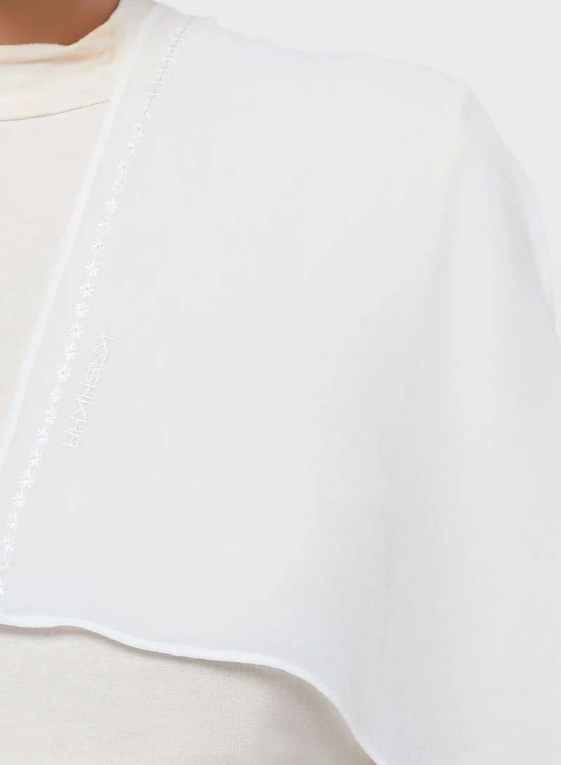 KASHKHA Poly Hijab With Floral Embroidery