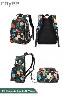 Royee 3PCS High definition print School Backpack Set with Lunch Bag and Pencil Bag, Geometric Print Lightweight Book Bag for Primary School Girl boys,kids backpack for school  - Image 4