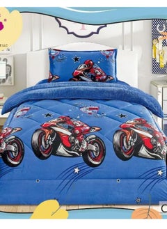 Moon Winter fluffy children's bed sheet, 3 pieces, two sides, velvet side and fur side, size 170x220 cm  - Image 2