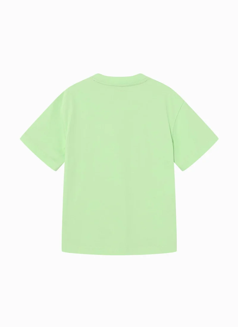 بالابالا Kids Boy Round v-neck short-sleeved T-shirt