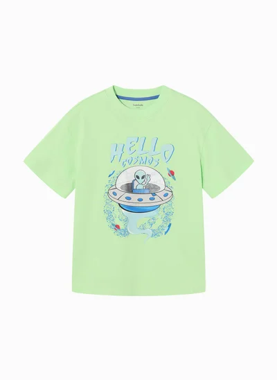 Balabala Kids Boy Round v-neck short-sleeved T-shirt