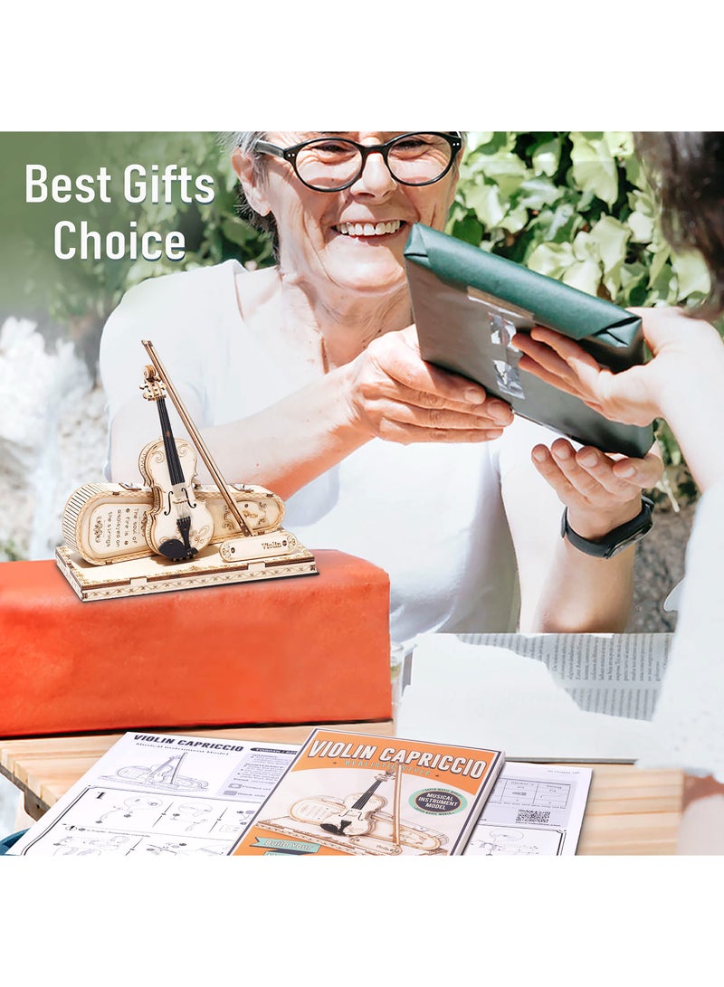 KASTWAVE 3D Wooden Puzzle Wooden Craft Kits for Kids DIY Model Violin Kit to Build for Girls Adorable Gifts for Teens & Adults - Image 4