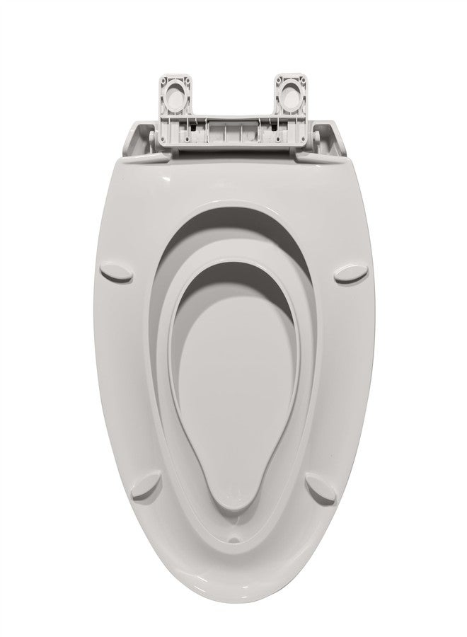 GAOMON Elongated Toilet Seat, 19" Toilet Seat with Built-In Potty Training Seat for Toddlers, Quiet Close Hinges, Safe PP Material, Easy Install for Family Bathrooms, Biscuit - Image 2