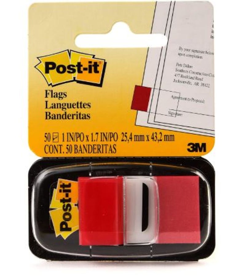 3M Post It - 680-1 Tape Flags Red (50 Sheets)