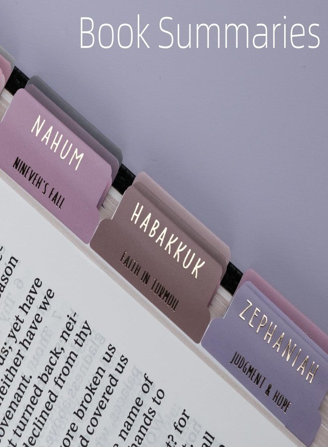 UPAFEXXI-Laminated Bible Tabs with Book Summaries(Gold Foil Embossed Lettering), Bible Tabs for Women and Men, Reposition Large Print Stickers, Easy to Read, 80Chapters Labels for Easy Navigation - Image 2