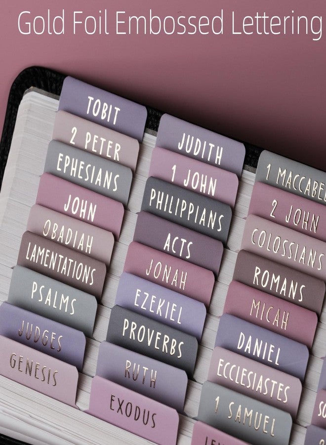 UPAFEXXI-Laminated Bible Tabs with Book Summaries(Gold Foil Embossed Lettering), Bible Tabs for Women and Men, Reposition Large Print Stickers, Easy to Read, 80Chapters Labels for Easy Navigation - Image 3
