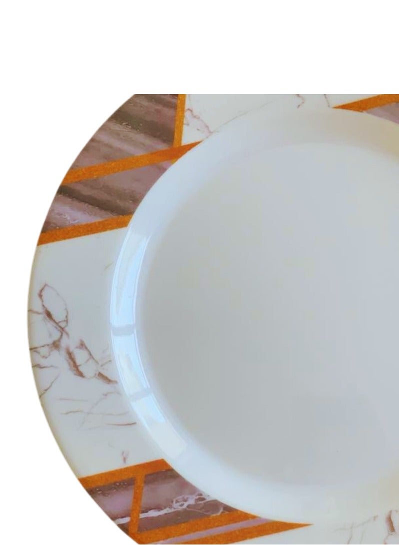 ALLKING Melamine Dinner Plate 10" - Plate with playful Classic decoration, dishwasher safe | Dinner Plates for Everyday Use, Break-resistant and Lightweight | D601 | Set of 3 | Brown - Image 3