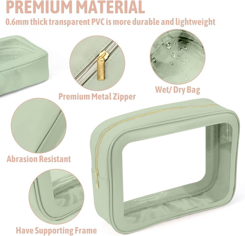 YOPCDJ 5 Pack Clear Toiletry Bag,TSA Approved Travel Makeup Pouch with Zipper for Cosmetics and Toiletries，Diaper Bag Organizer Pouch Set,Purse Organizer for Christmas Women Gift - Image 4