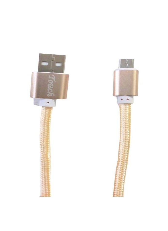 Touch - Micro USB Fast Charging And Data Transfer Cable 1 Meter Gold - Image 1