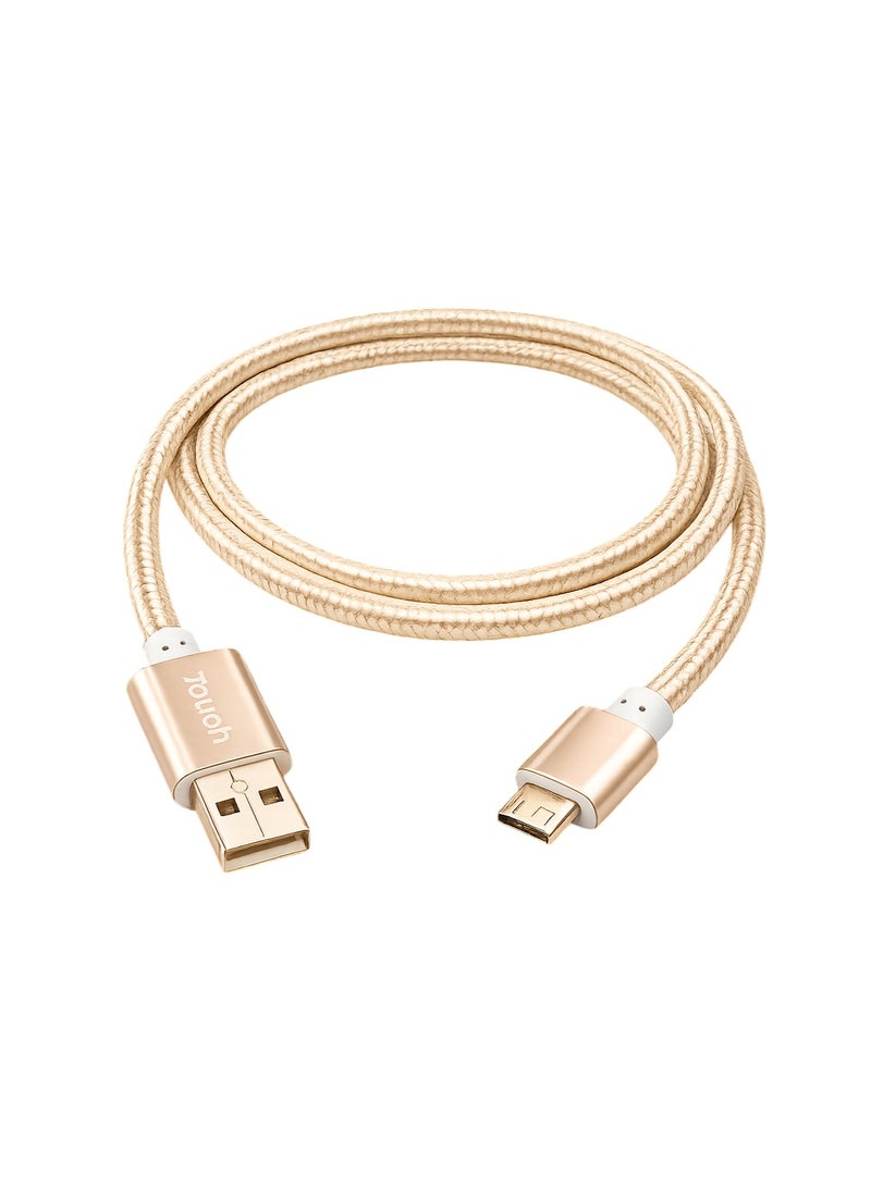 Touch Micro USB Fast Charging And Data Transfer Cable 1 Meter Gold - Image 1