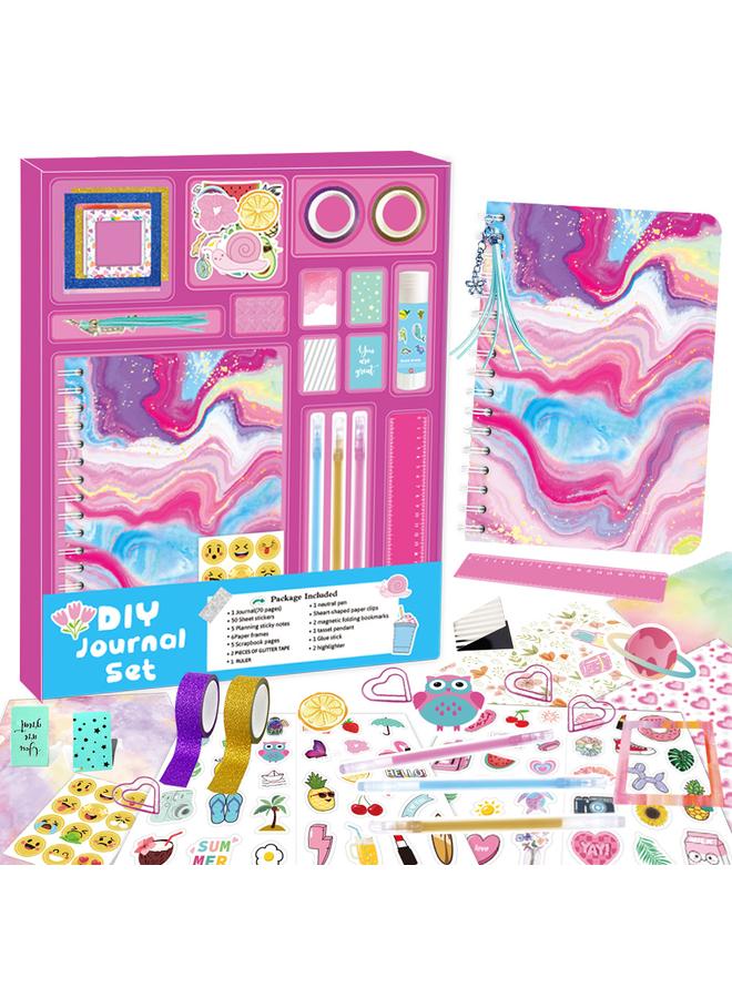 Bluejw Cross-border DIY JOUNARY SET Children Blue Hand Account Sticker Stationery Gift Box Scrapbook Diaries Suit - Image 1