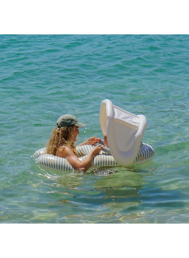 Sunnylife Float Together Baby Seat Dex The Duck Yellow, Removable Shade Canopy, Soft Leg Support, Caregiver & Baby Dual Float, Baby Pool Seat - Image 3