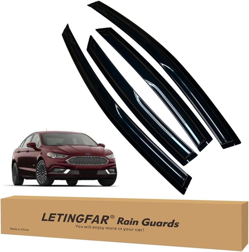 LETINGFAR Window Visors Rain Guards for Ford Fusion (2013-2020) - Wind Deflectors & Vent Shades - Image 1