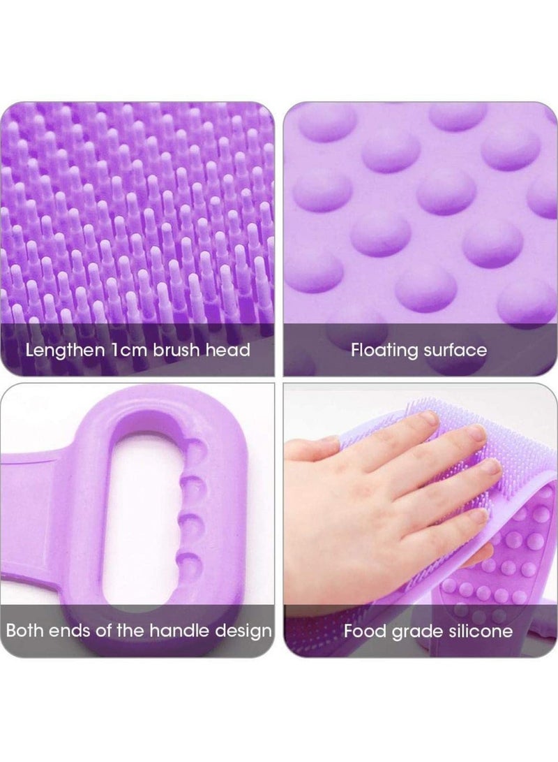 Silicone Body Back Scrubber Double Side Bathing Brush For Skin Deep Cleaning Massage Dead Skin Removal Exfoliating Belt For Shower For Men & Women - Image 4