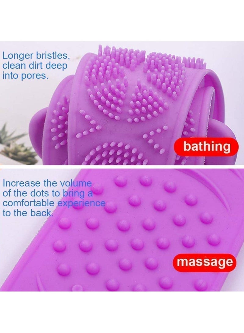 Silicone Body Back Scrubber Double Side Bathing Brush For Skin Deep Cleaning Massage Dead Skin Removal Exfoliating Belt For Shower For Men & Women - Image 5