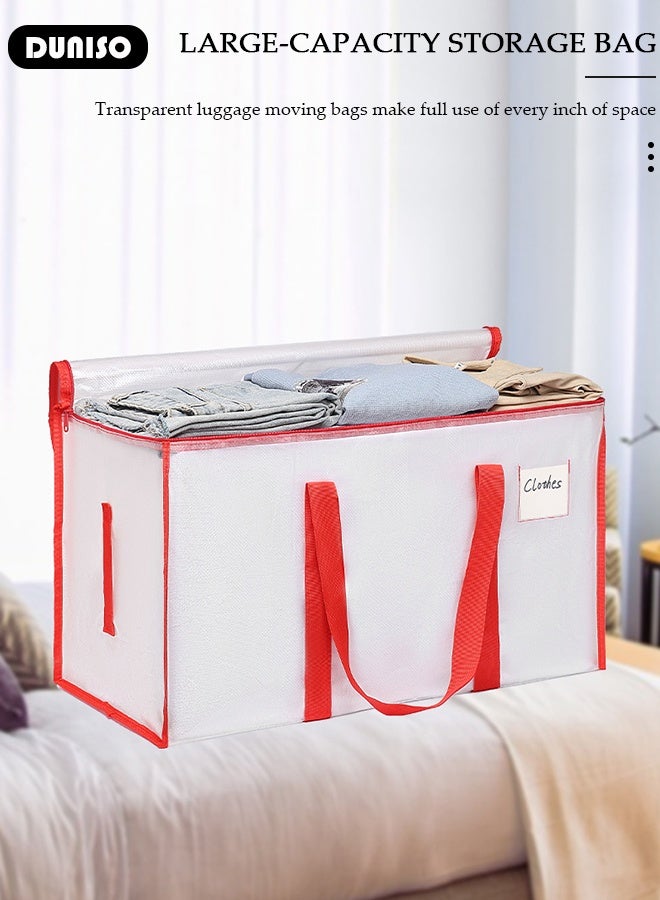 DUNISO 2PCS Large Moving Bags, Large Storage Bag with Backpack Straps Strong Handles & Zippers, Storage Totes For Space Saving, Sturdy Carrying Handles for Travel, College Moving Supplies, Bedding, Clothes  - Image 4