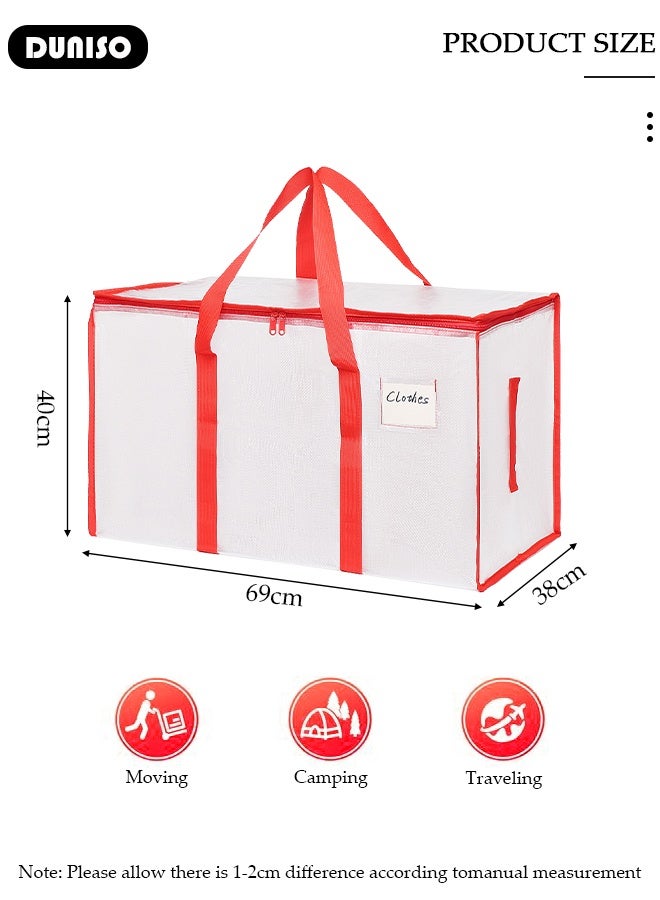 DUNISO 2PCS Large Moving Bags, Large Storage Bag with Backpack Straps Strong Handles & Zippers, Storage Totes For Space Saving, Sturdy Carrying Handles for Travel, College Moving Supplies, Bedding, Clothes  - Image 2