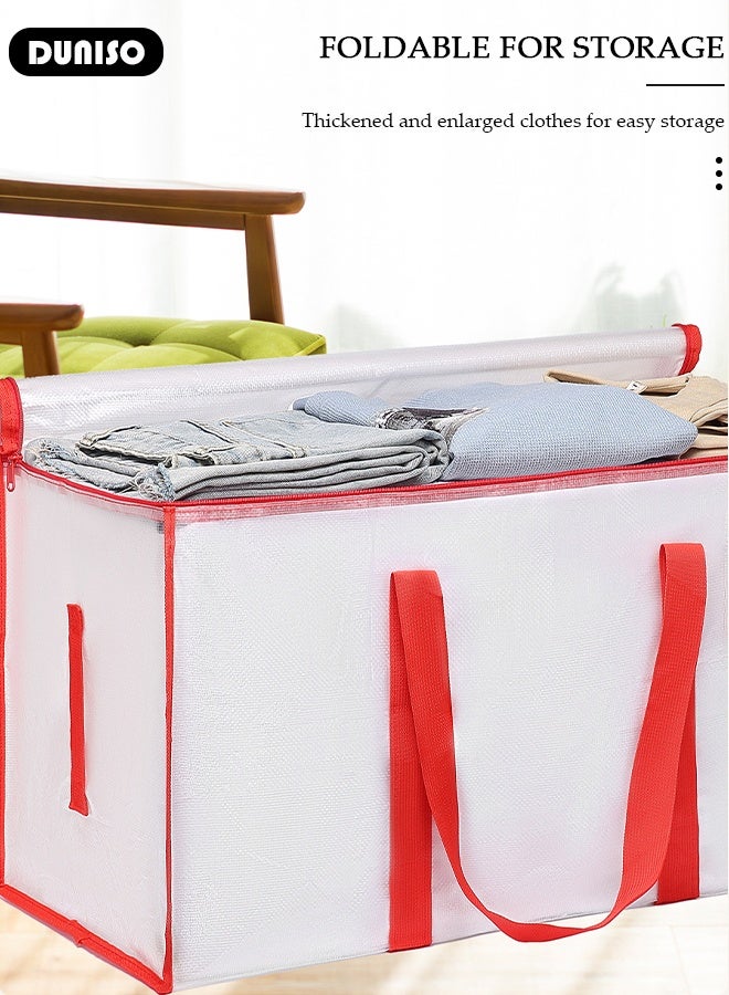 DUNISO 2PCS Large Moving Bags, Large Storage Bag with Backpack Straps Strong Handles & Zippers, Storage Totes For Space Saving, Sturdy Carrying Handles for Travel, College Moving Supplies, Bedding, Clothes  - Image 3