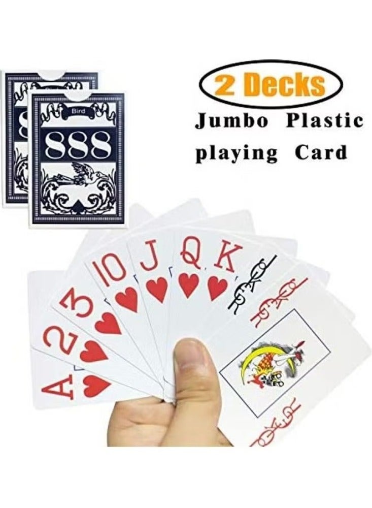 Dreamzon 2-Deck Jumbo Plastic Playing Cards