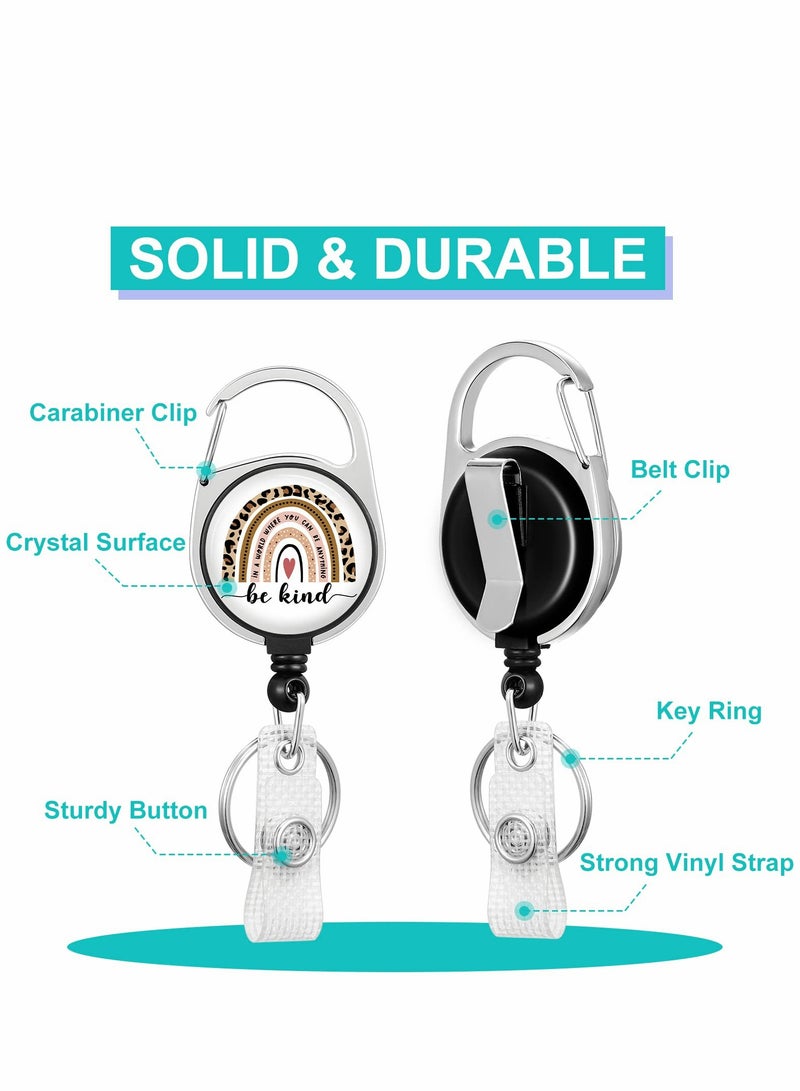 Stylish Retractable ID Badge Holder with Lanyard - Leopard Print Name Tag Clips for Nurses, Doctors & Medical Students - Image 4