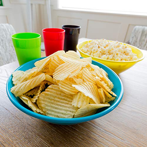 Youngever 9 Pack 3000ML Re-usable Plastic Mixing and Serving Bowls, Popcorn Bowls, Salad Bowls, Chip and Dip Serving Bowls, in 9 Colors (Rainbow) - Image 4