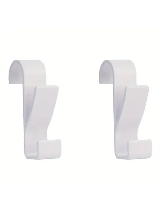 White Heated Towel Radiator Rail Hook Rack 2pcs Multifunctional Drying Rack - Image 1