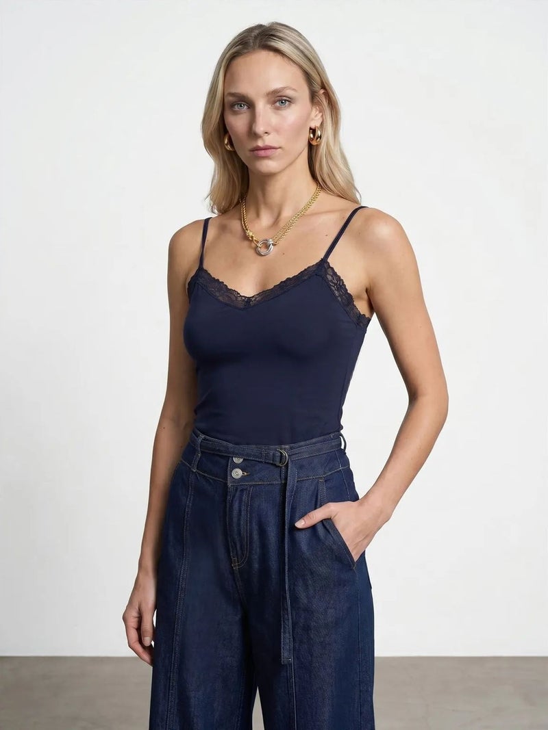 DILVIN Slim Fit Sleeveless V-Neck Cami Blouse - Image 3