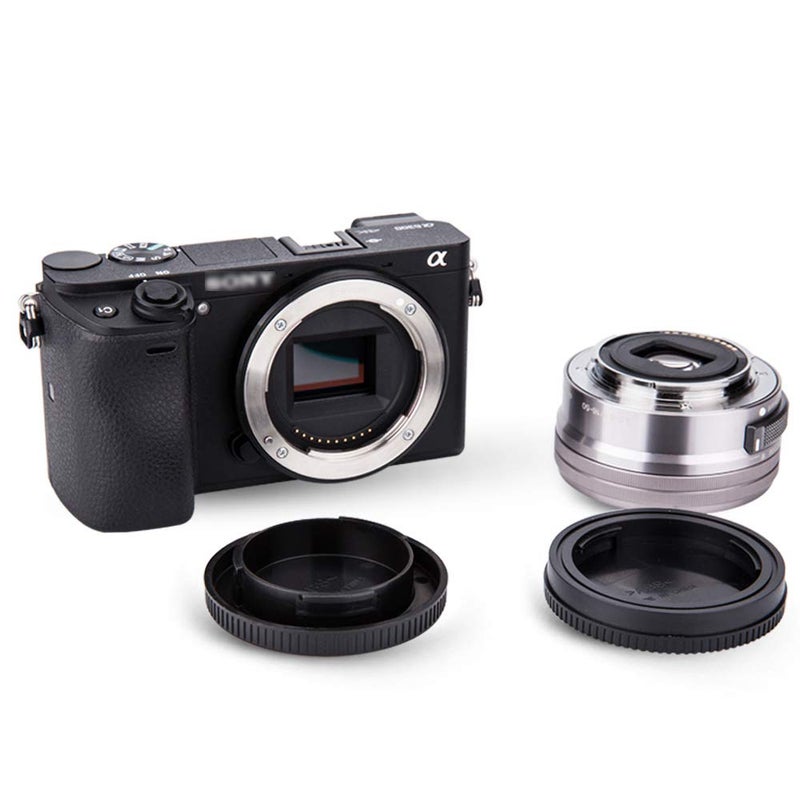 JJC Camera Rear Lens Cap & Body Cap Cover for Sony E Mount A1 A7C A7R IV III A7 III II A7S III II A6600 A6500 A6400 A6300 A6100 A6000 Replace Sony ALC-B1EM -2 Packs - Image 4