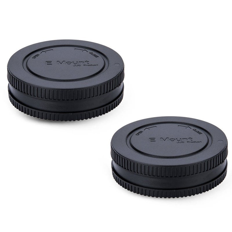 JJC Camera Rear Lens Cap & Body Cap Cover for Sony E Mount A1 A7C A7R IV III A7 III II A7S III II A6600 A6500 A6400 A6300 A6100 A6000 Replace Sony ALC-B1EM -2 Packs - Image 1