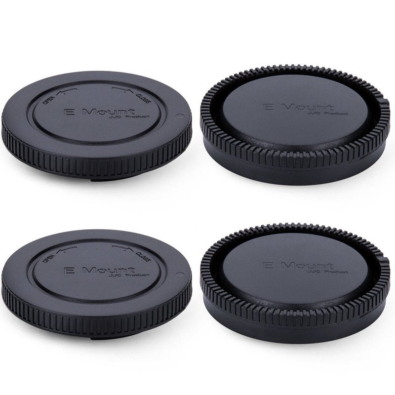 JJC Camera Rear Lens Cap & Body Cap Cover for Sony E Mount A1 A7C A7R IV III A7 III II A7S III II A6600 A6500 A6400 A6300 A6100 A6000 Replace Sony ALC-B1EM -2 Packs - Image 2