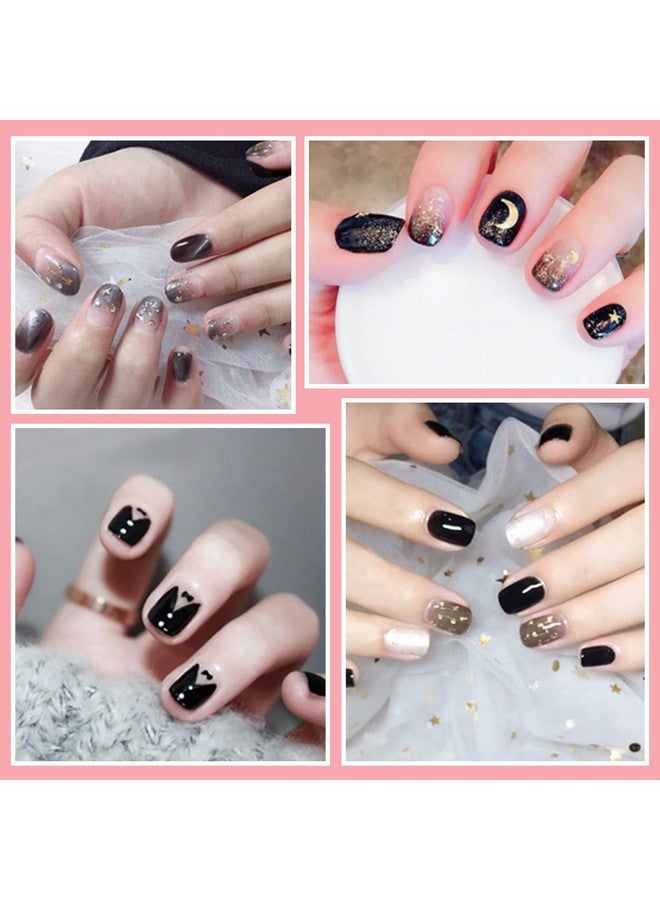 SILPECWEE 20 Sheets Black Style Nail Wraps for Women Stick on Nail Polish Strips Glitter Solid Color Self Adhesive Nail Polish Stickers Fingernail Manicure Sticker Nail Art with 1pc Nail File - Image 5