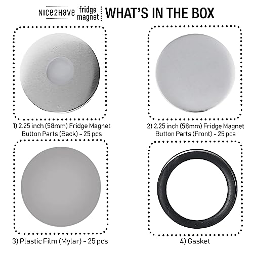 Nice2Have 25 Sets of Fridge Magnet Buttons 2.25 inch (58mm) - Button Maker Supplies for Button Maker Machine - Image 3