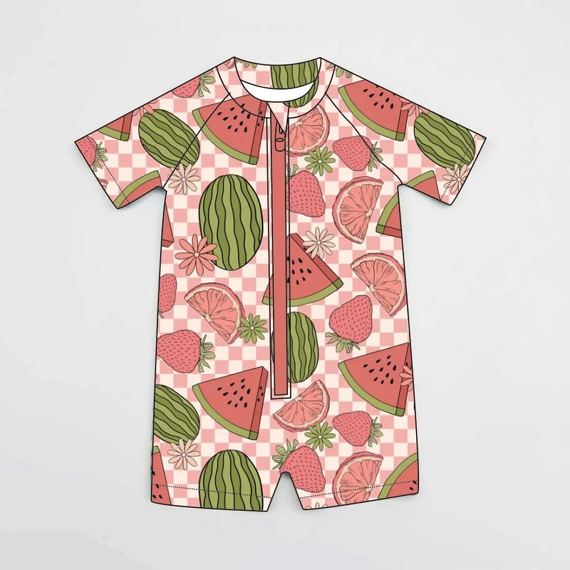 Bluejw Pink New Style Children Swimwear Spandex/Nylon Print Quick Dry UPF 30 Beachwear - Image 4