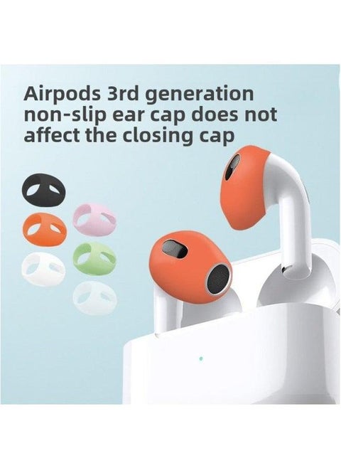 Suitable For Airpods3 Protective Cover Apple Wireless Bluetooth Third Generation Headset Silicone Anti-slip Airpods Ear-Memory Capacity:Airpods 3rd Ear Caps [white] 2 Pairs ★ Free Storage Box