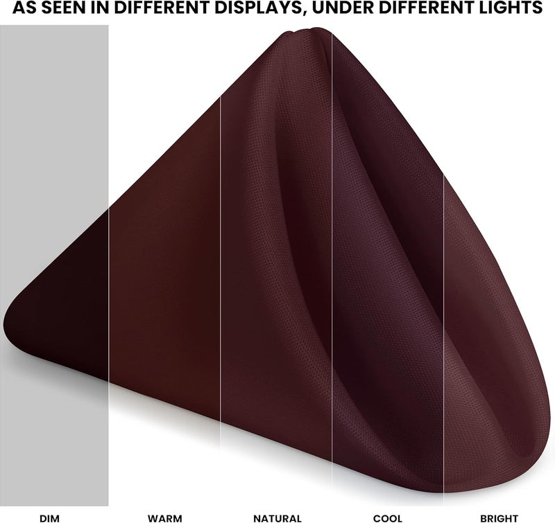 Utopia Home 24 Pack Burgundy Cloth Napkins 20x20 Inches 100 Polyester Hemmed Edges Washable and Reusable Ideal for Parties Weddings and Dinners - Image 3