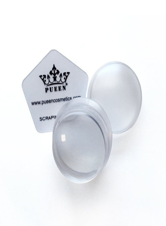 PUEEN 3.5cm Upgraded HD Chunky Clear Transparent Soft Stamper and Scraper Set - Nail Art - Stamping Tools - Clear - BH000706 - Image 2