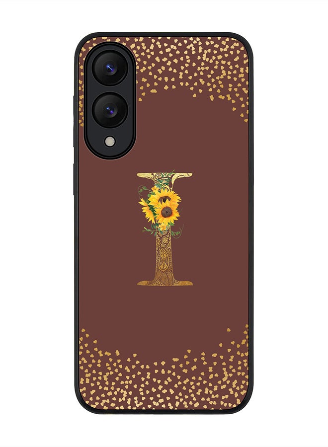 Stylizedd For Samsung Galaxy S25 Edge Case,Slim fit Camera Protection, Shockproof Thin Phone cover  - Custom Floral Monogram - I  (Brown )
